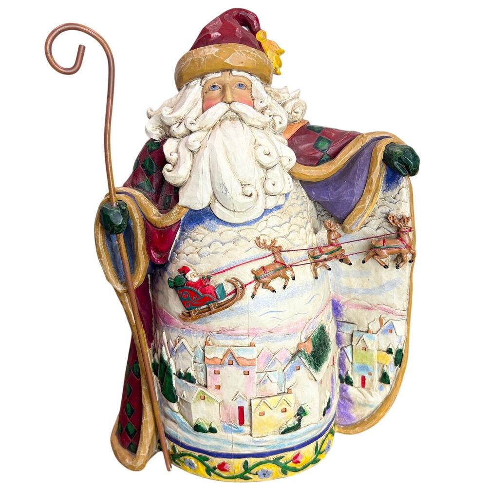 Jim Shore Santa Claus Figurine Fly Away Tiny Sleigh 2004 RARE Heartwood Creek